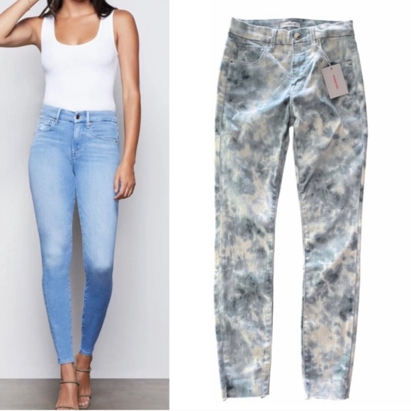 Good American Cloud Tie Dye High Rise Jeans 0/25 - Picture 1 of 8